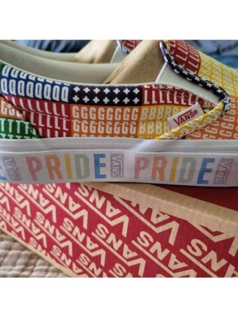 VANS Classic Slip On Men 10.5 Pride LGBTQ+ Multicolor Rainbow Classic 072026 - Picture 5 of 10